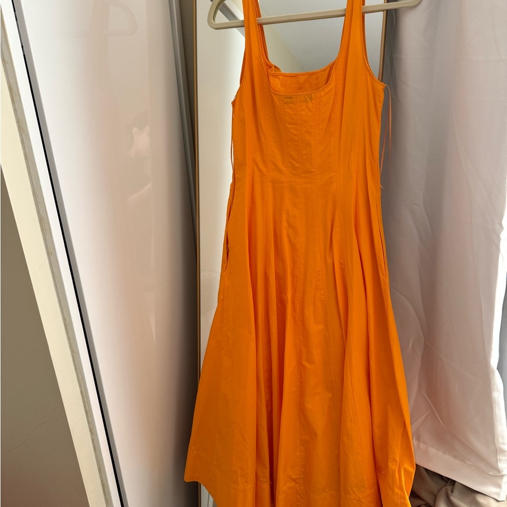 Elegant Orange Sleeveless Dress